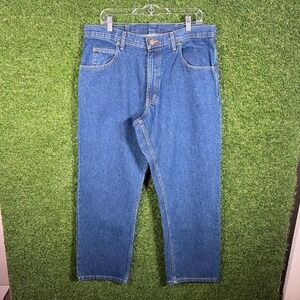 Vintage KEY Jeans Mens W36 L29‎ Dark Wash Straight Fit Denim Casual Pants